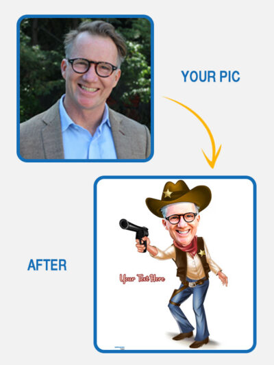 Your dad face on gun men - Cartoon