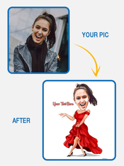 Your face on red dresses - Cartoon