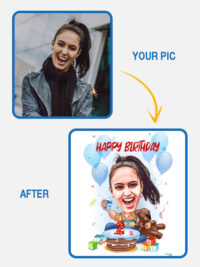 Your kid face on this artwork - Happy-Birthday Cartoon