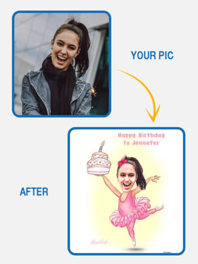 Your face on this artwork Happy birthday celebration - Cartoon